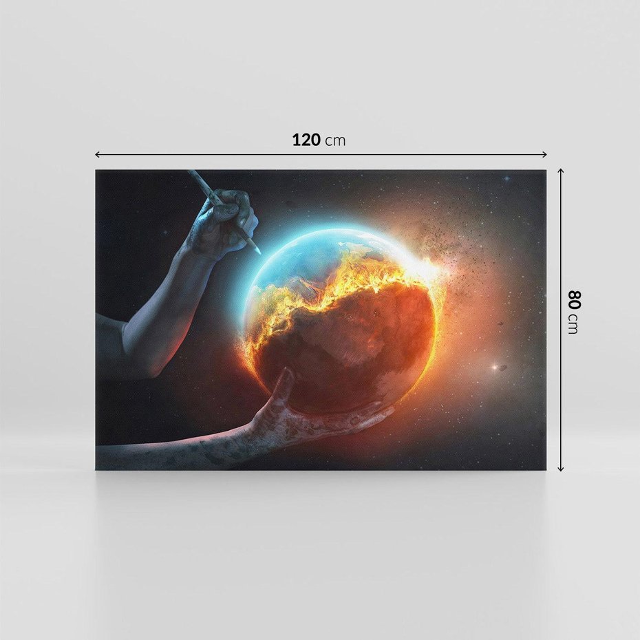 Obraz na płótnie 120x80 - Nieznane przestrzenie - planeta, kosmos