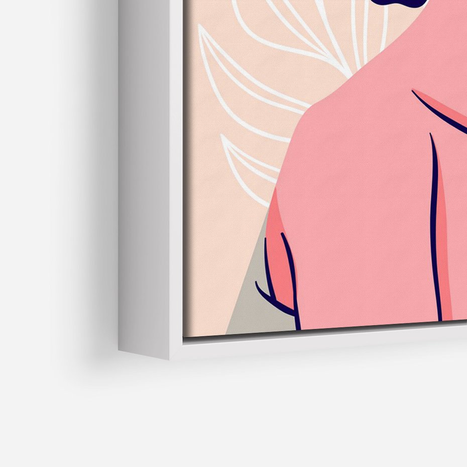 Obraz w ramie 70x100 - Kobiecy Kształt Świata - nowoczesny plakat, styl retro - rama biała