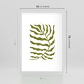 Plakat w ramie 50x70 - Rytmy Chaosu - roślina, gałązka - rama biała