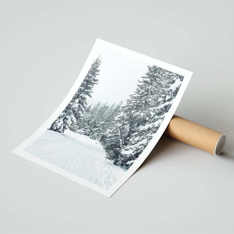 Plakat bez ramy 50x70 - Magia Zimy na Obrazie - las, zima