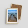 Plakat w ramie 30x40 - Falochron na brzegu morza - falochron, morze - rama drewno