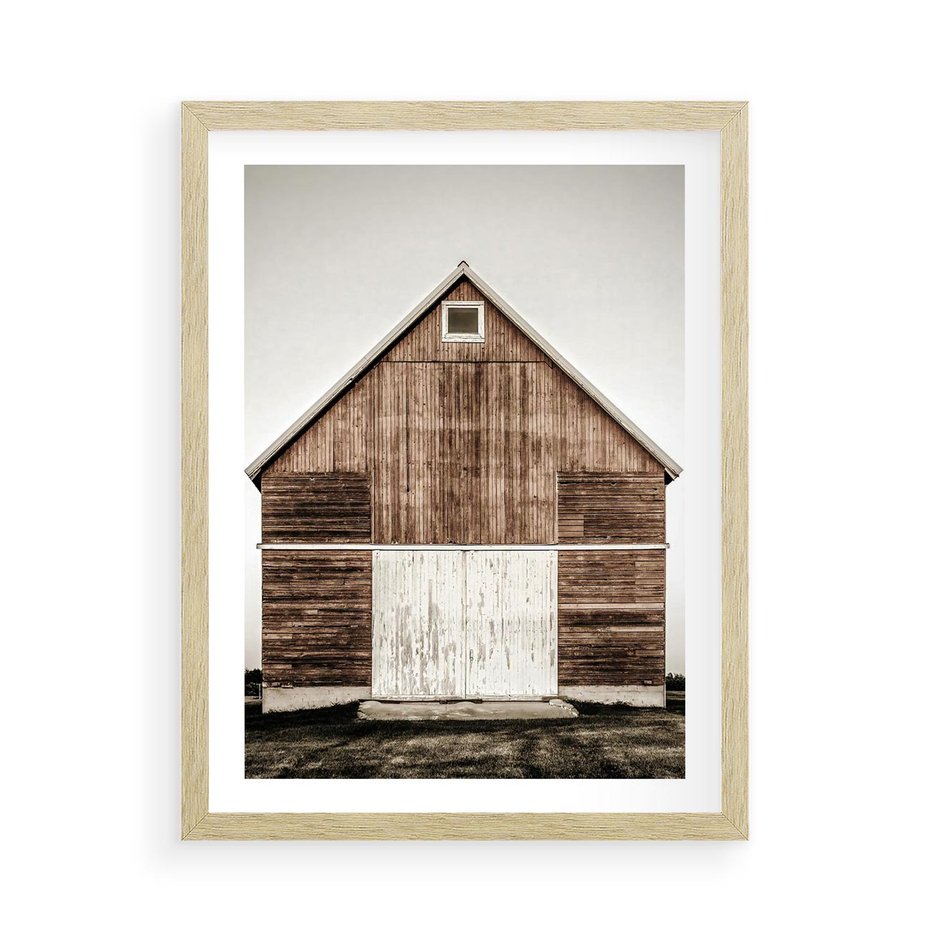 Plakat w ramie 50x70 - Rustykalny Drewniany Domek - domek, drewniany dom - rama drewno