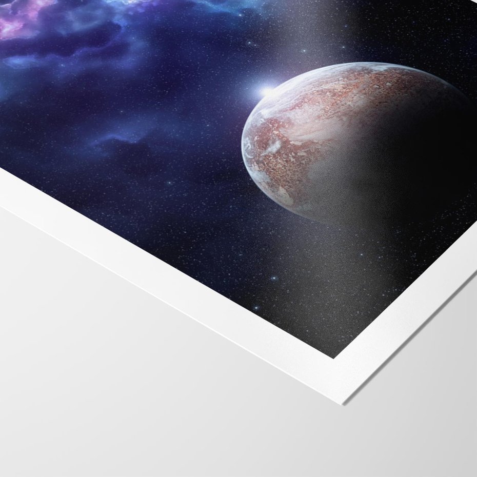 Plakat bez ramy 50x70 - Kosmos - Ziemia i Księżyc - kosmos, ziemia