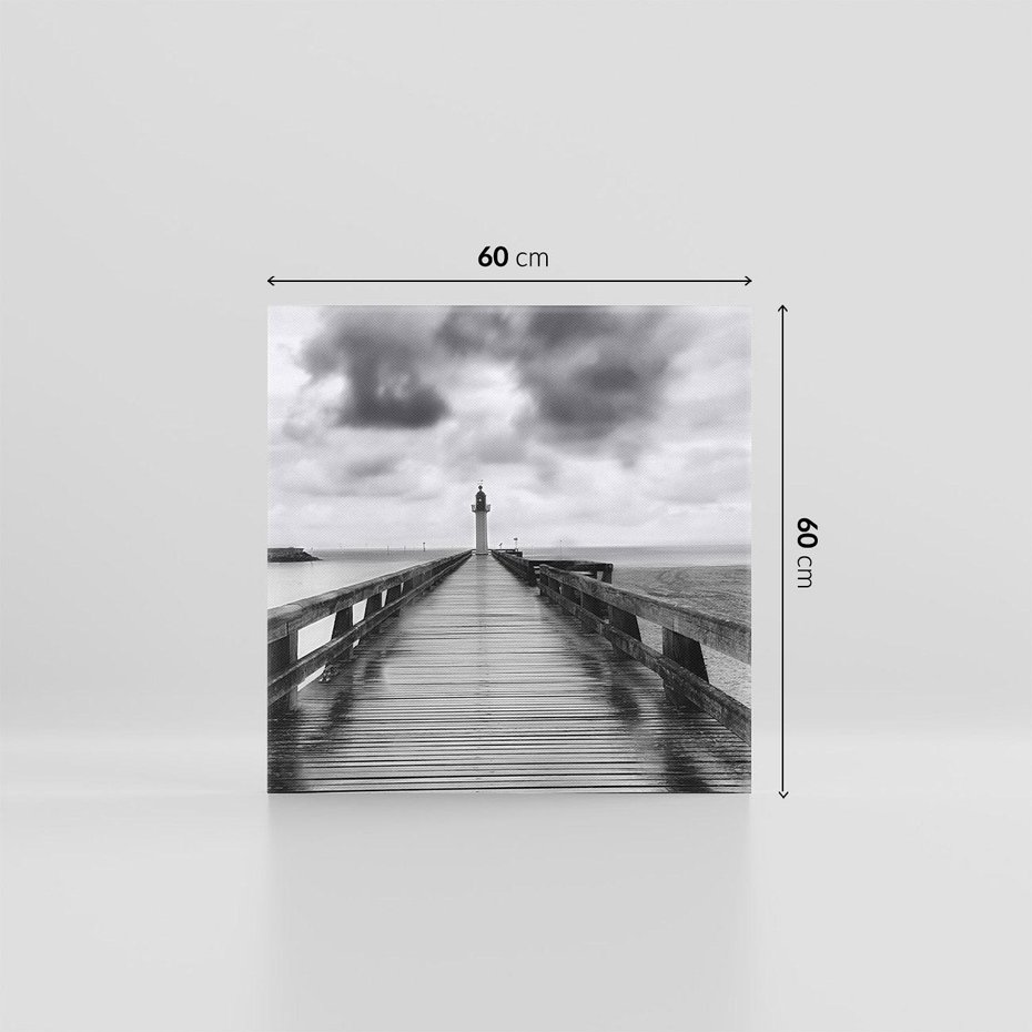 Obraz na płótnie 60x60 - Romantyczny pomost z latarnią - pomost, latarnia