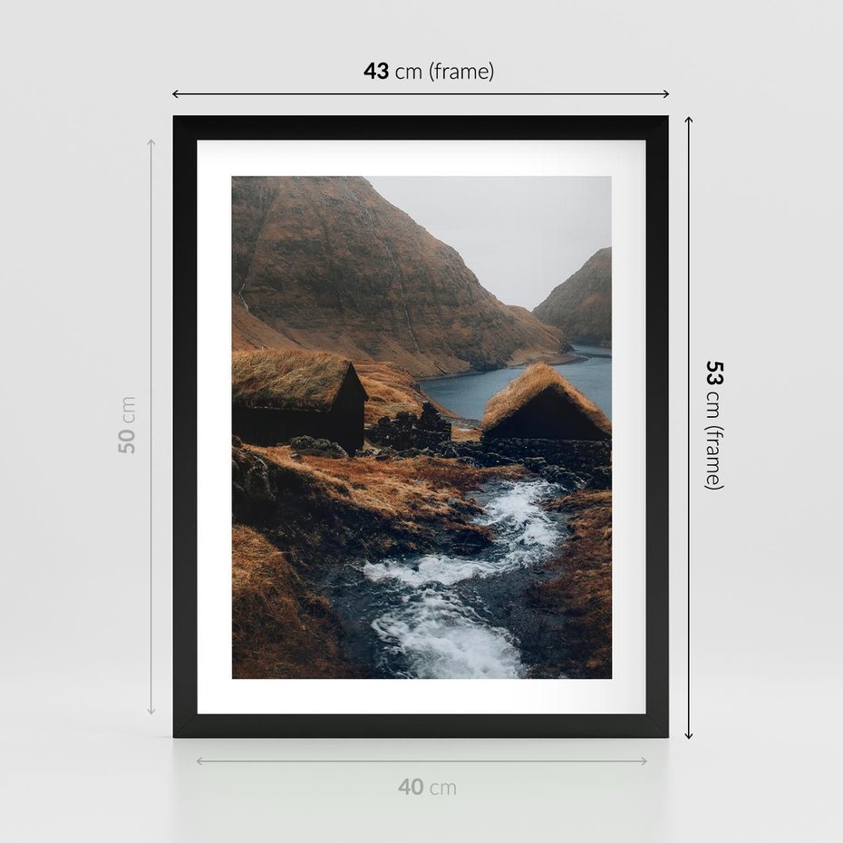 Plakat w ramie 40x50 - Spokój Natury - skandynawski, pejzaż - rama czarna