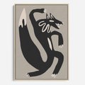 Obraz w ramie 50x70 - Strukturalne Odbicia Północy - skandynawska sztuka, lis - rama drewno