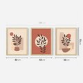 Zestaw obrazy w ramie 50x70 galeria - Boho, rośliny, liście - rama drewno