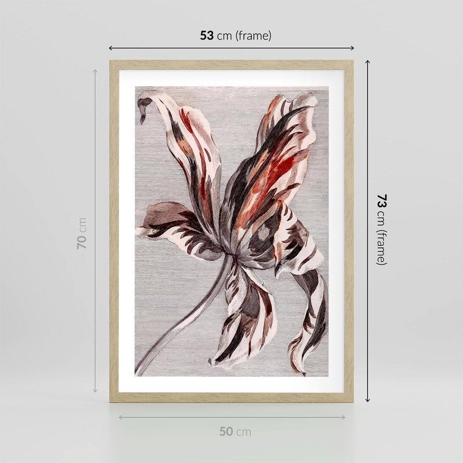 Plakat w ramie 50x70 - Graficzna Elegancja - nowoczesna sztuka, grafika - rama drewno