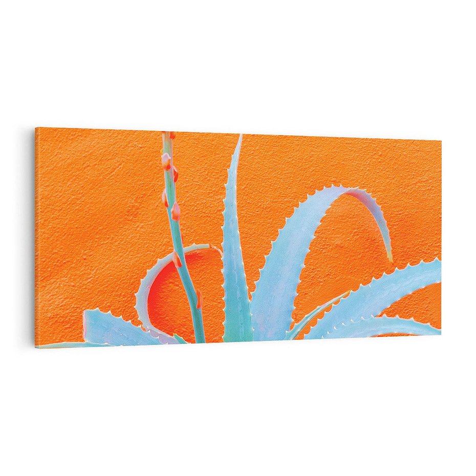 Obraz na płótnie 100x50 - Naturalna Harmonia - kaktusy, liście