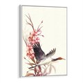 Obraz w ramie 70x100 - Szept Japonii - japońska sztuka, ptak - rama biała