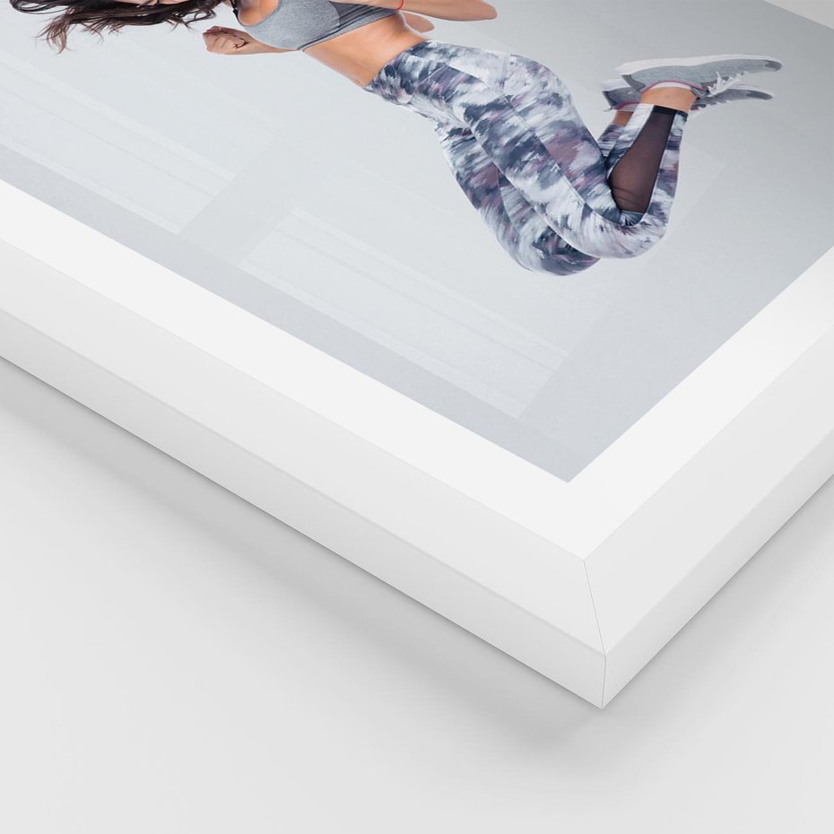 Plakat w ramie 50x70 - Sportowy Ducha: Energia i Siła - fitness, sport - rama biała