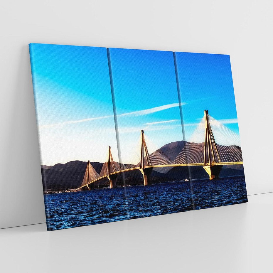 Obraz na płótnie 120x80 - Most nad rzeką - Architektura - most, rzeka