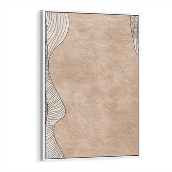 Obraz w ramie 80x120 - Symfonia uczuć i kształtów - delikatna kompozycja, falujące linie - rama biała