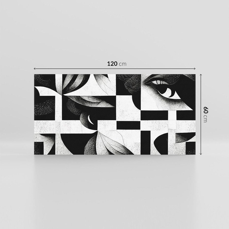 Obraz na płótnie 120x60 - Harmonia świateł i cieni - abstrakcja czarno biała, geometria