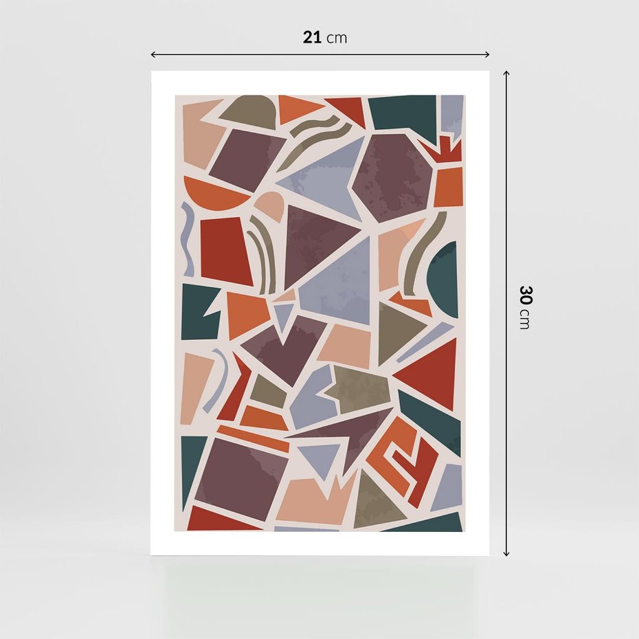 Plakat bez ramy 21x30 - Intrygujące Rozbicie - gemoetryczne kształty, mozaika
