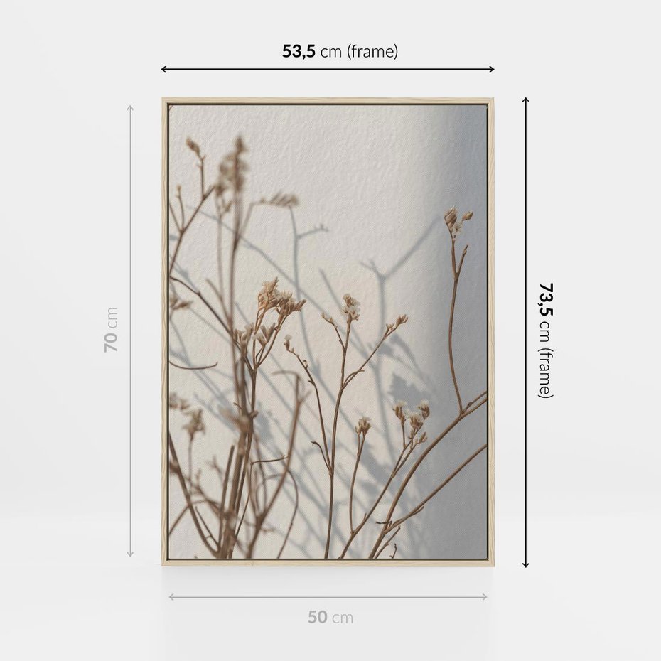 Obraz w ramie 50x70 - Boho gałązki suche - gałązki, suche - rama drewno