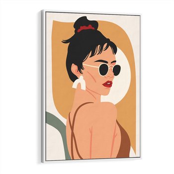 Obraz w ramie 50x70 - Kobieca Przenikliwość - nowoczesny plakat, styl retro - rama biała