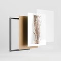 Plakat w ramie 30x40 - Minimalizm Palmowy: Sucha Uroda - sucha palma, minimalizm - rama czarna
