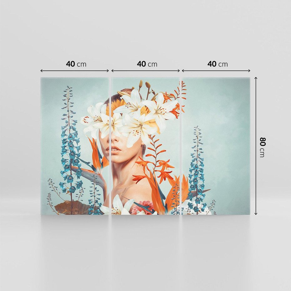 Obraz na płótnie 120x80 - Kwiatowa Enklawa Uroku - kolaż, nierealna kompozycja