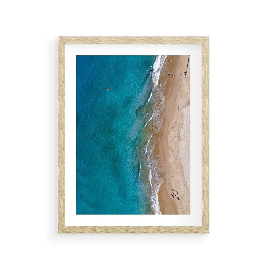 Plakat w ramie 30x40 - Spokój nad morzem - morze, plaża - rama drewno