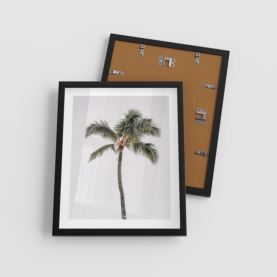 Plakat w ramie 40x50 - Wakacyjne Marzenia - palma na tle nieba - rama czarna