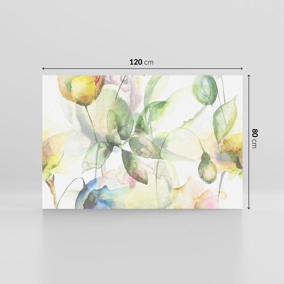 Obraz na płótnie 120x80 - Delikatne Kolory - akwarelowe, kwiaty