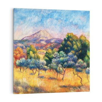 Obraz na płótnie 60x60 - Montagne Sainte-Victoire (Paysage) (1889), Pierre-Auguste Renoir - Reprodukcja - reprodukcja, obraz na płótnie