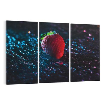 Obraz na płótnie 120x80 - Truskawka Kropelkowy Urok - truskawka, krople