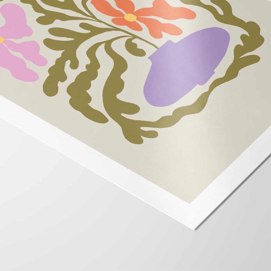 Plakat bez ramy 21x30 - Kolorowe Echa - kwiaty, abstrakcja