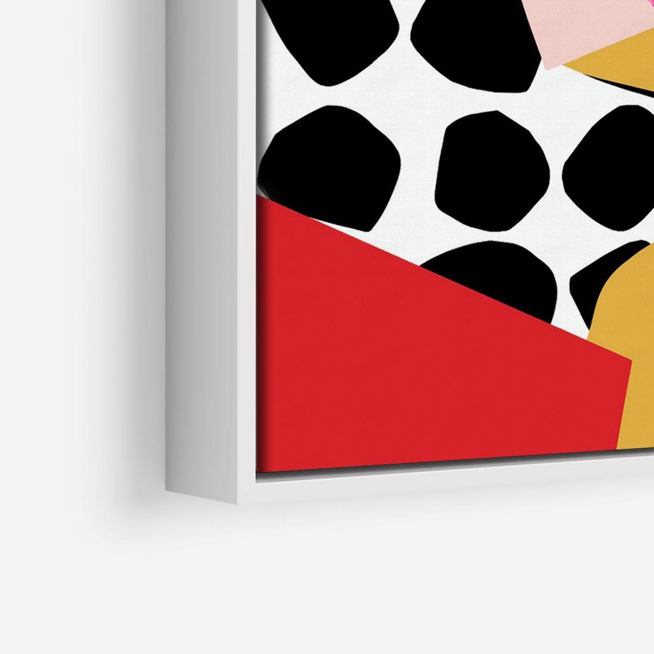 Obraz w ramie 80x80 - Księga Form i Plam - abstrakcyjna kompozycja, różne tekstury - rama biała