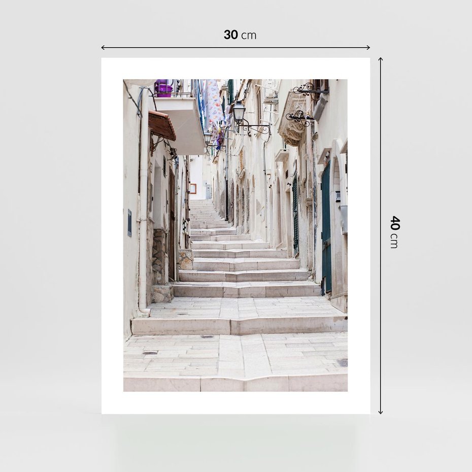 Plakat bez ramy 30x40 - Urokliwa uliczka w perspektywie - uliczka, perspektywa