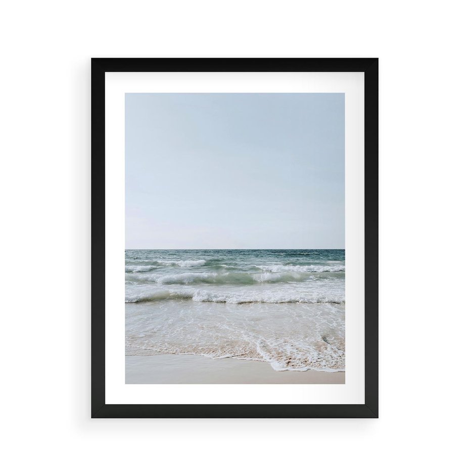 Plakat w ramie 40x50 - Spokój nad Brzegiem - plaża, morze - rama czarna