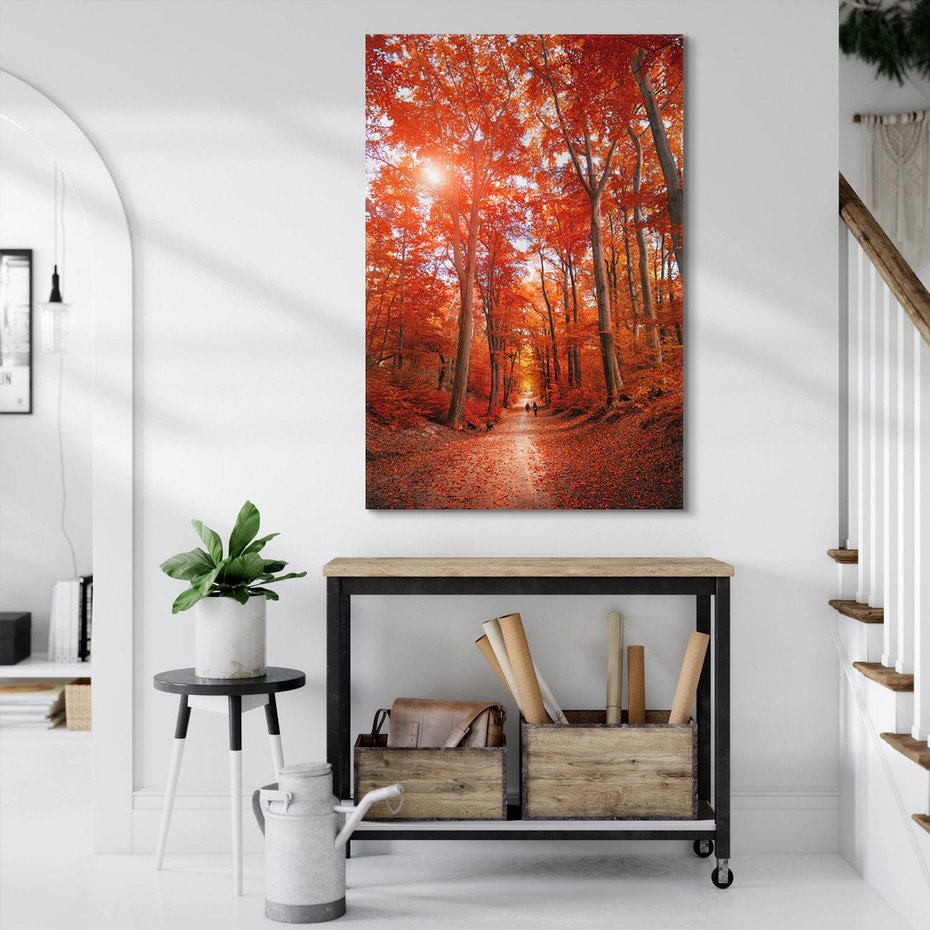 Obraz na płótnie 50x70 - Magia jesiennego lasu - las, jesień