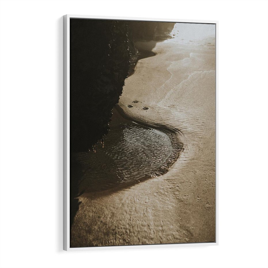 Obraz w ramie 50x70 - Relaksujący Raj - plaża, morze - rama biała