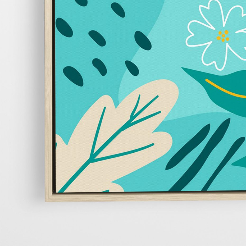 Obraz w ramie 50x70 - Rozkwitające Widoki - pastelowa kompozycja, kwiaty - rama drewno