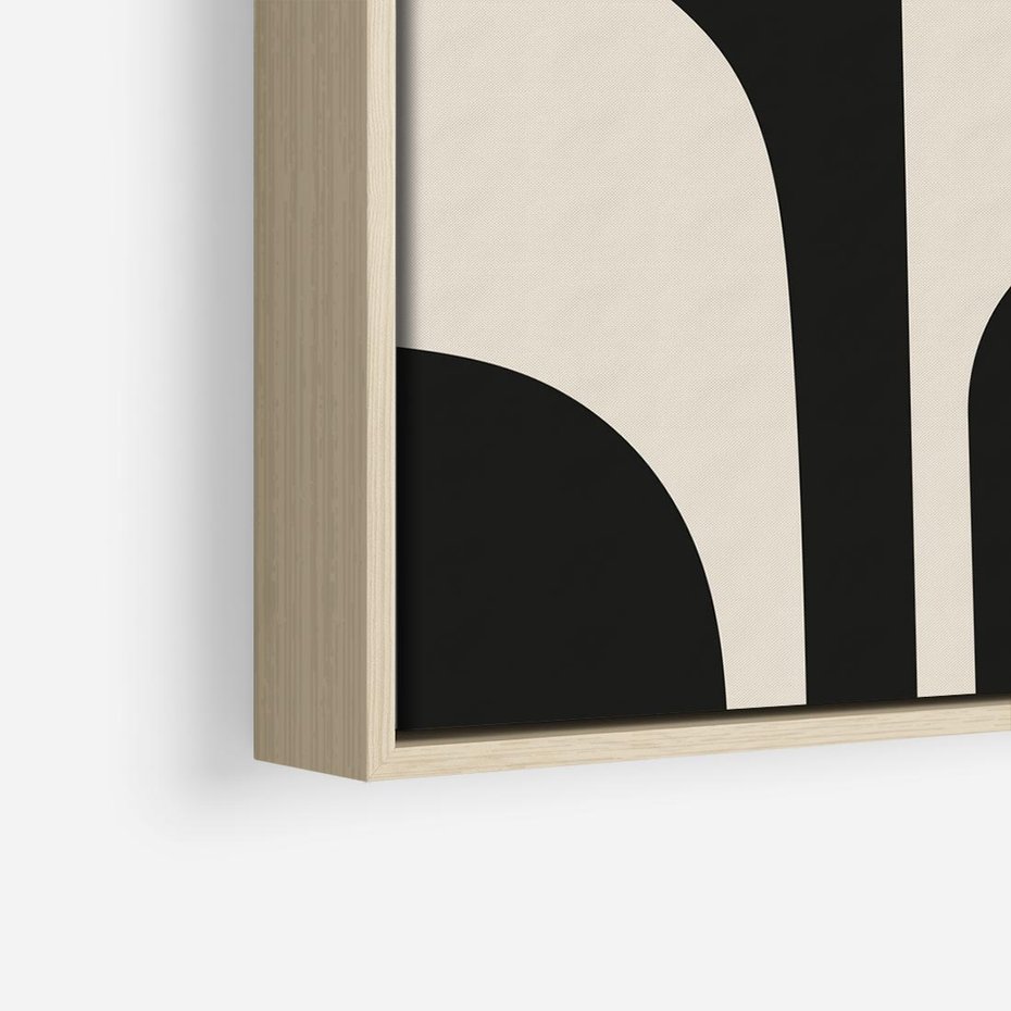 Obraz w ramie 50x50 - Abstrakcyjne Linie - boho plakat, rycina - rama drewno