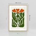 Plakat w ramie 50x70 - Minimalistyczny Urok Kwiatu - kwiat, sztuka nowoczesna - rama drewno