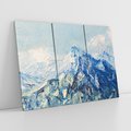 Obraz na płótnie 120x80 - Majestat Błękitnych Szczytów - olejny obraz, górski pejzaż