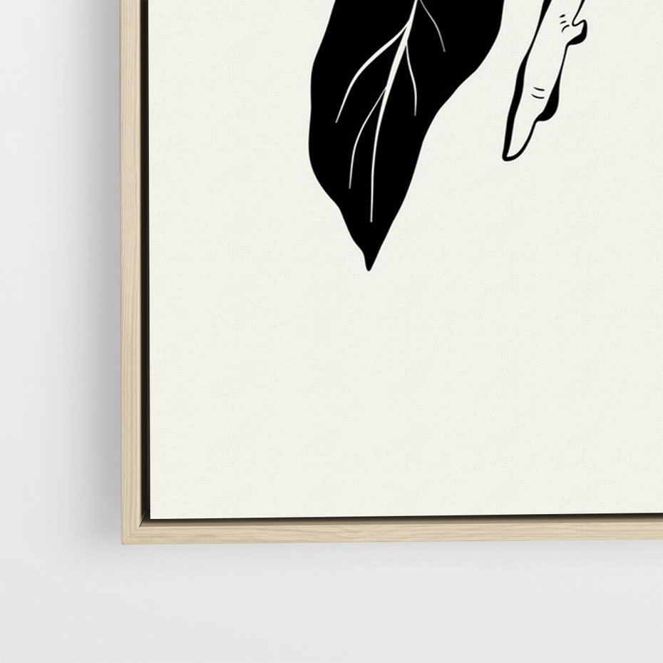 Obraz w ramie 70x100 - Spojrzenie w kształty kwiatów - kwiaty magnolii, minimalizm - rama drewno