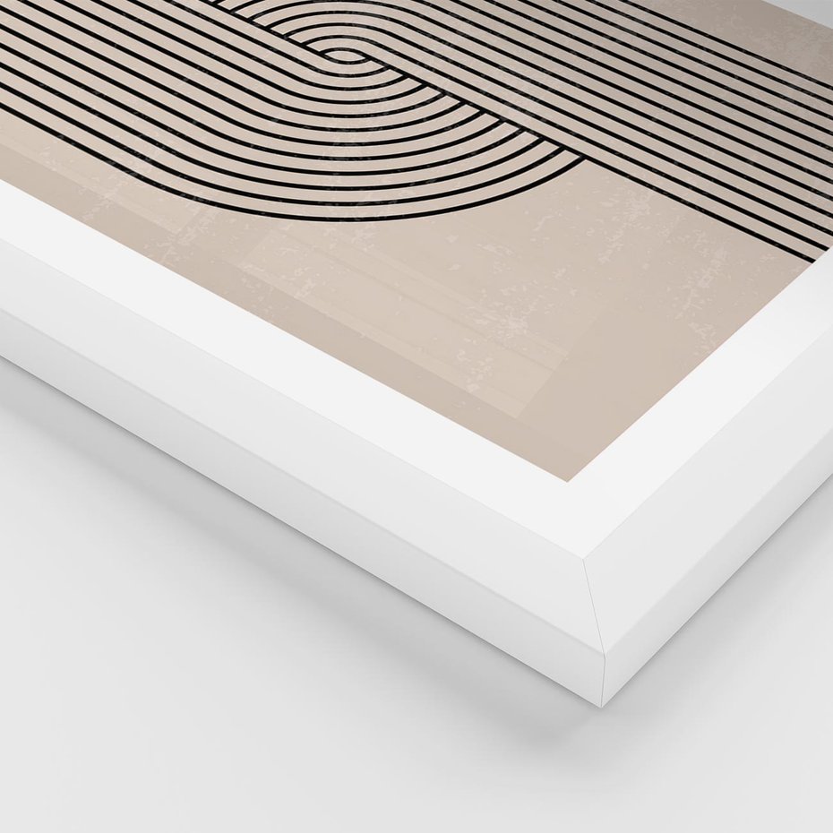 Plakat w ramie 50x70 - Puls Abstrakcji - abstrakcyjne linie, geometria - rama biała