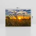 Obraz na płótnie 120x80 - "Zachód Słońca, Łąka - Magiczna Aura - zachód, słońca