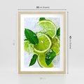 Plakat w ramie 30x40 - Ożywczy duet limonek i cytryn - limonki, cytryny - rama drewno