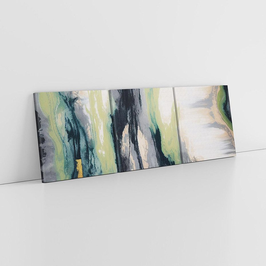 Obraz na płótnie 120x40 - Sfumowane zmysły artysty - rozmyte kolory, zieleń