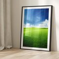 Plakat w ramie 50x70 - Łąka pod Niebem - łąka, niebo - rama czarna