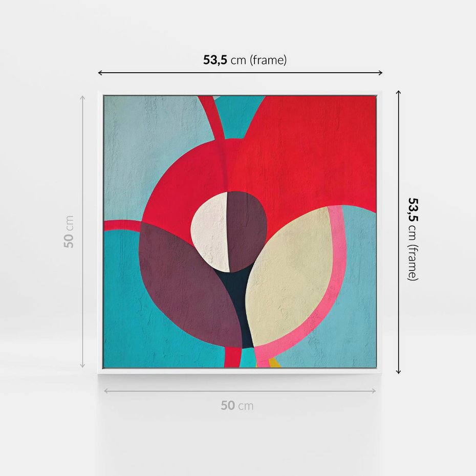 Obraz w ramie 50x50 - Kolorowe Odsłony Inspiracji - abstrakcyjny obraz, olejny - rama biała