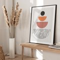 Plakat w ramie 50x70 - Półkola i Boho Akcent - geometria, półkola - rama czarna