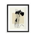 Plakat w ramie 40x50 - Rozkwitające w konturach - irys, kwiaty - rama czarna