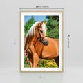 Plakat w ramie 50x70 - Elegancki wierzchowiec - koń, portret - rama drewno