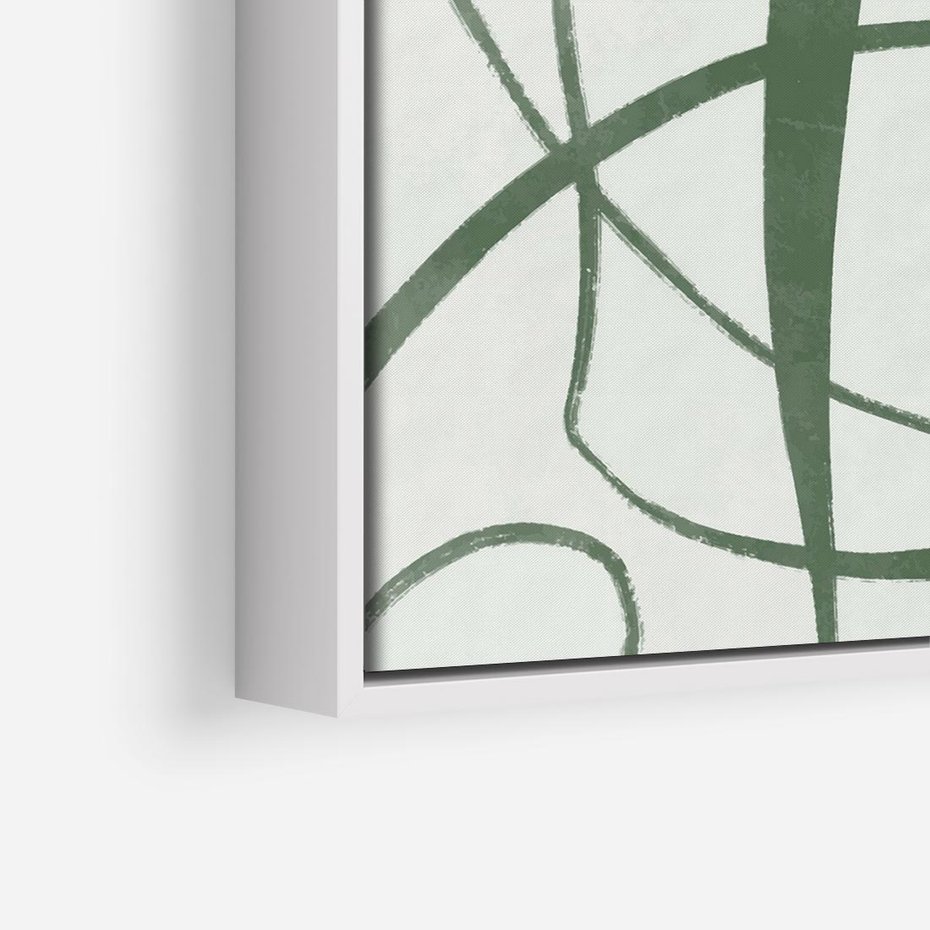 Obraz w ramie 50x50 - Zielony Spokój - zielona abstrakcja, spokojny plakat - rama biała