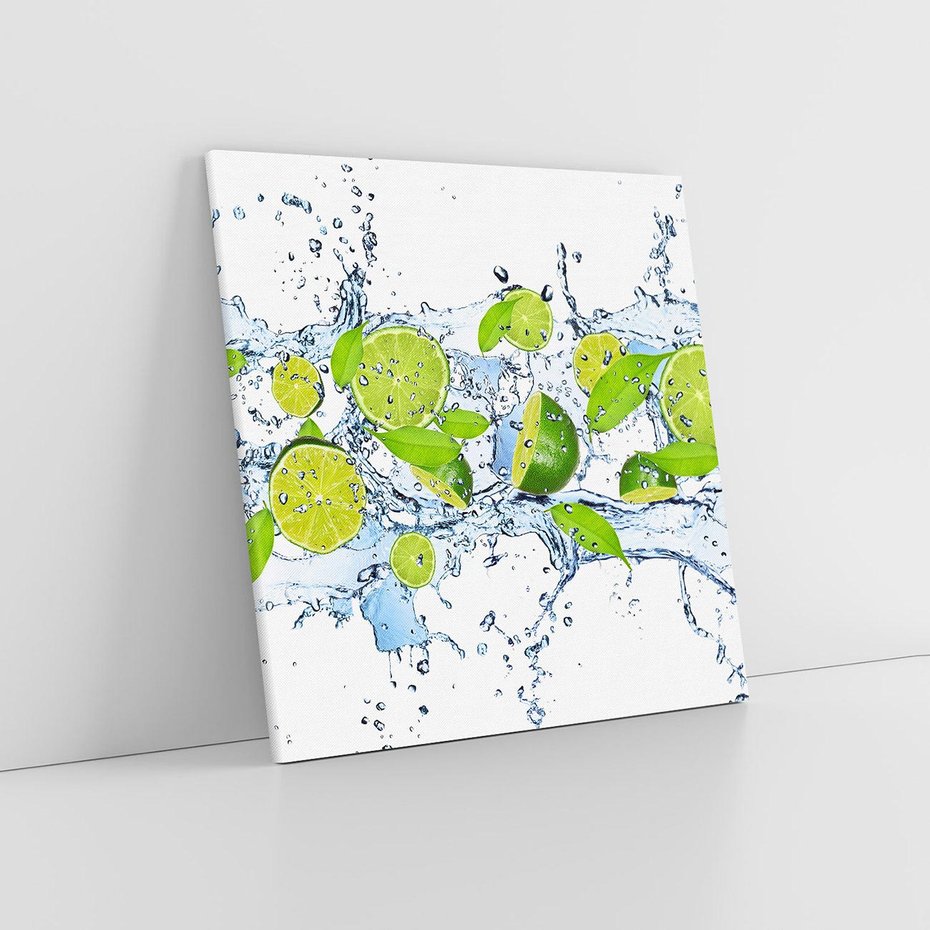 Obraz na płótnie 60x60 - Świeżość limonki i błękity wody - limonka, woda